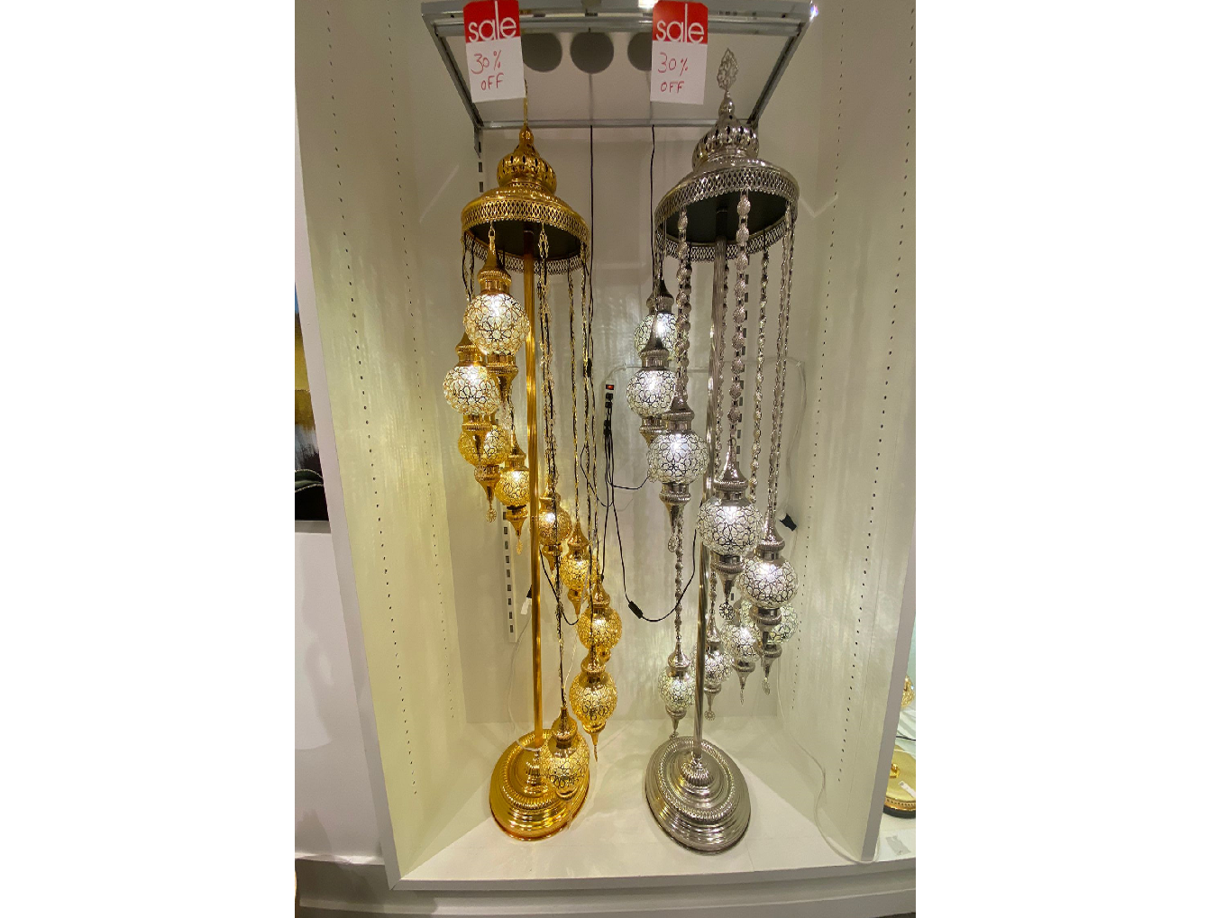 9 BULB BLOWN-GLASS SPIRAL FLOOR LAMP | CF Gallery Furniture